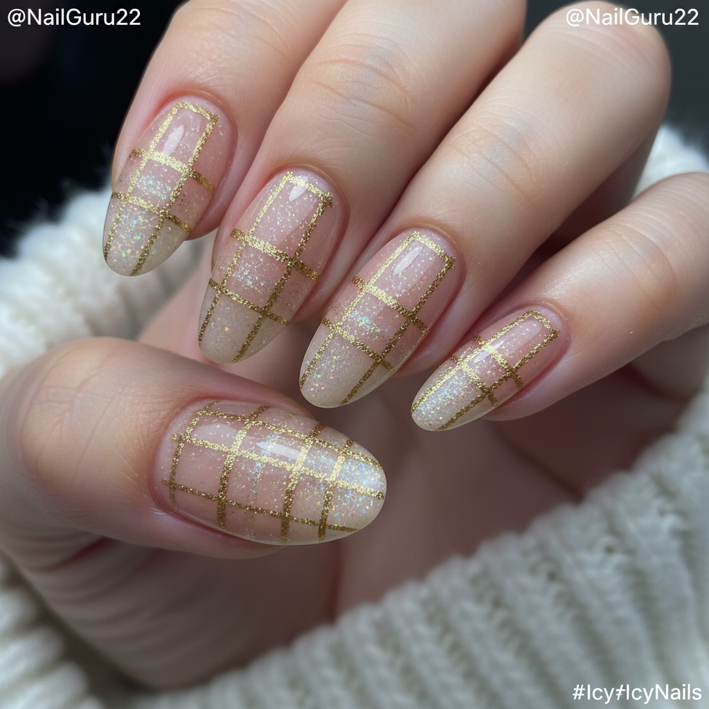 11. Gold Accent Plaid on Nude