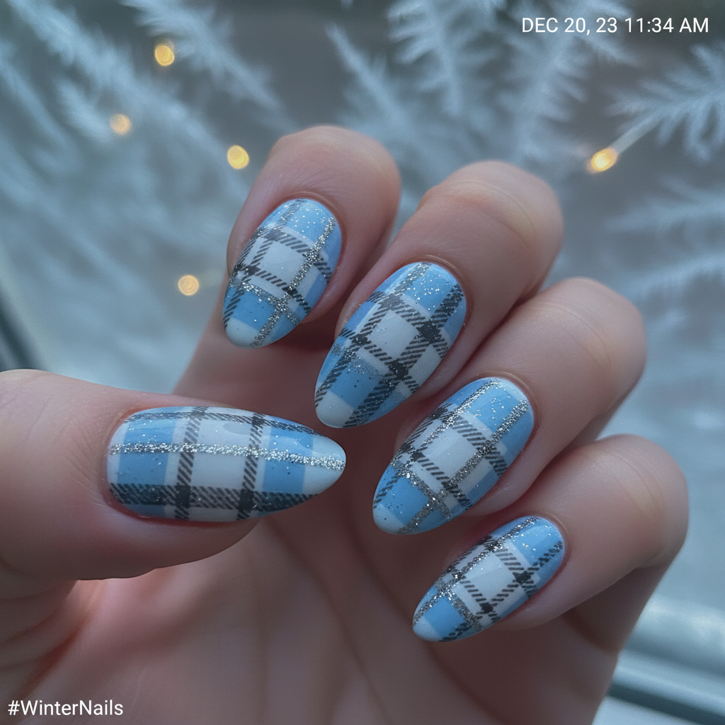 13. Glitter Plaid Details