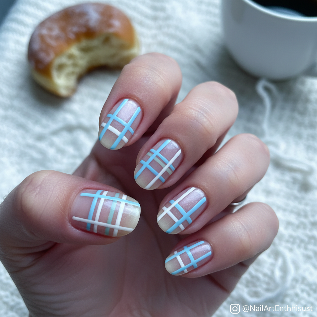 14. Negative Space Plaid Art