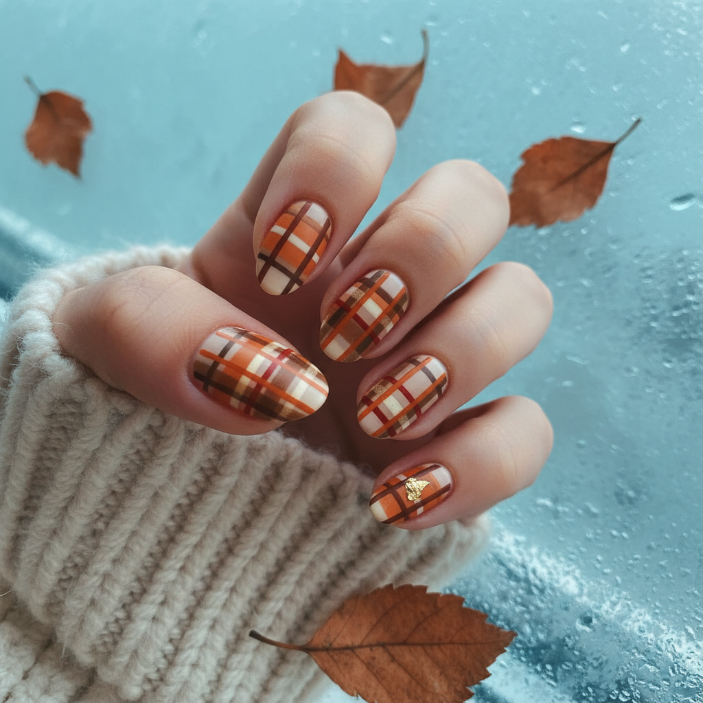 26. Rustic Orange and Brown Plaid