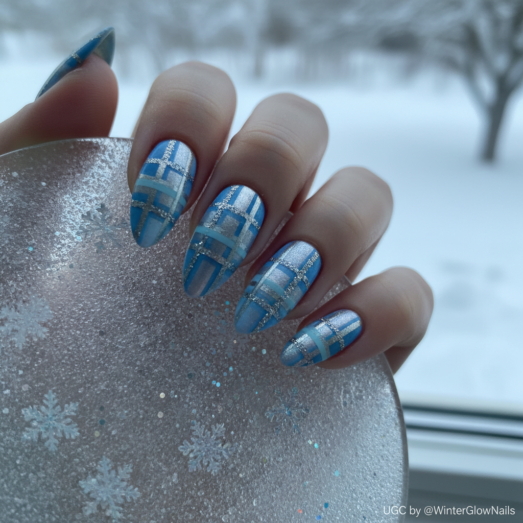 27. Icy Blue and Silver Plaid