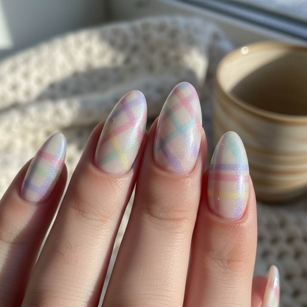 32. Subtle Rainbow Plaid