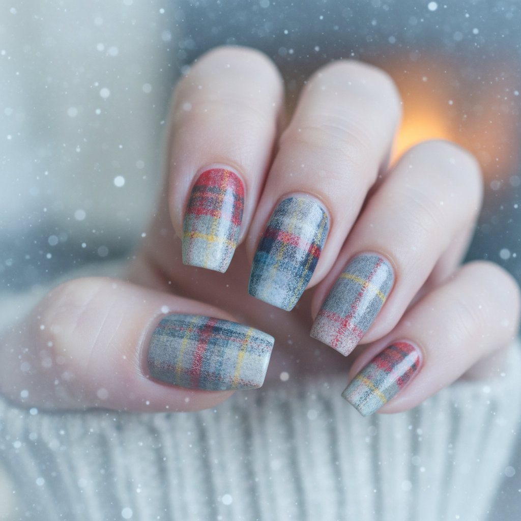 33. Distressed Plaid Look