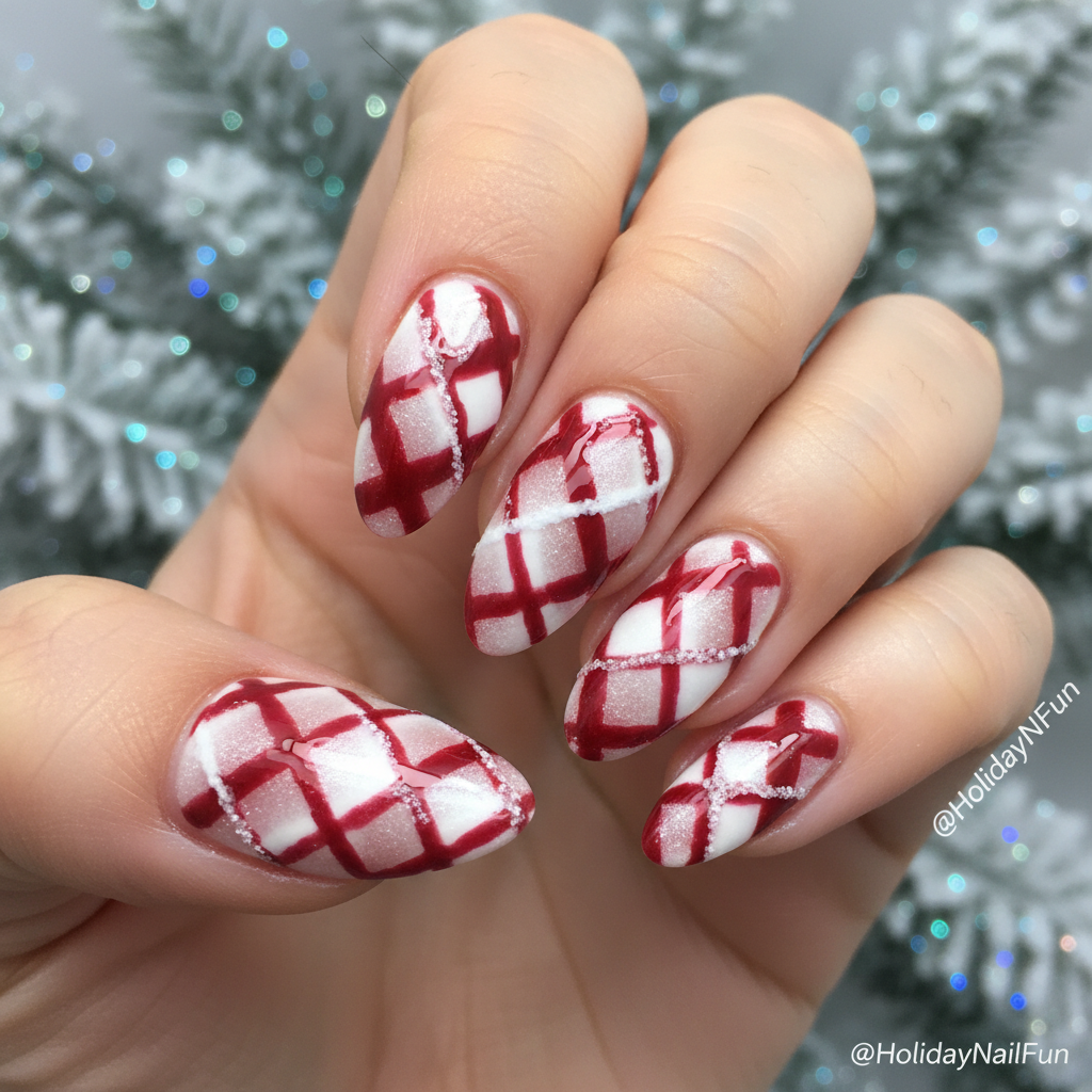 35. Festive Candy Cane Plaid