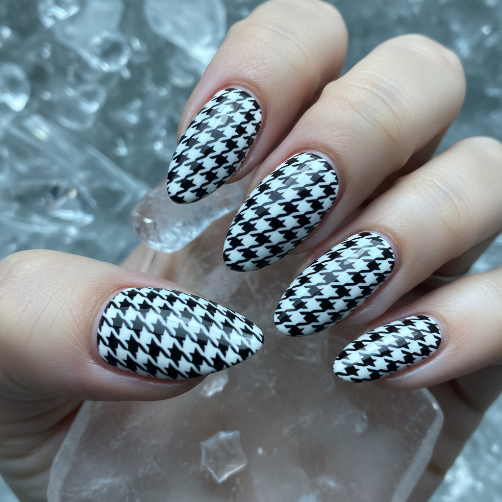 6. Monochrome Houndstooth Twist