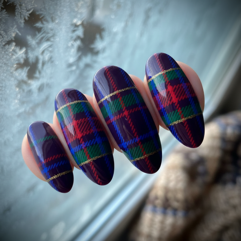 8. Deep Plum Tartan Statement