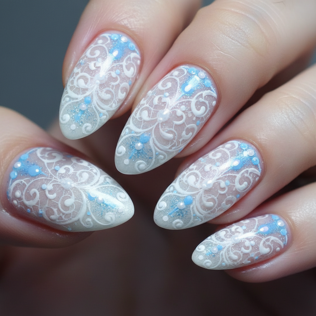 Baby Blue Accented Lace