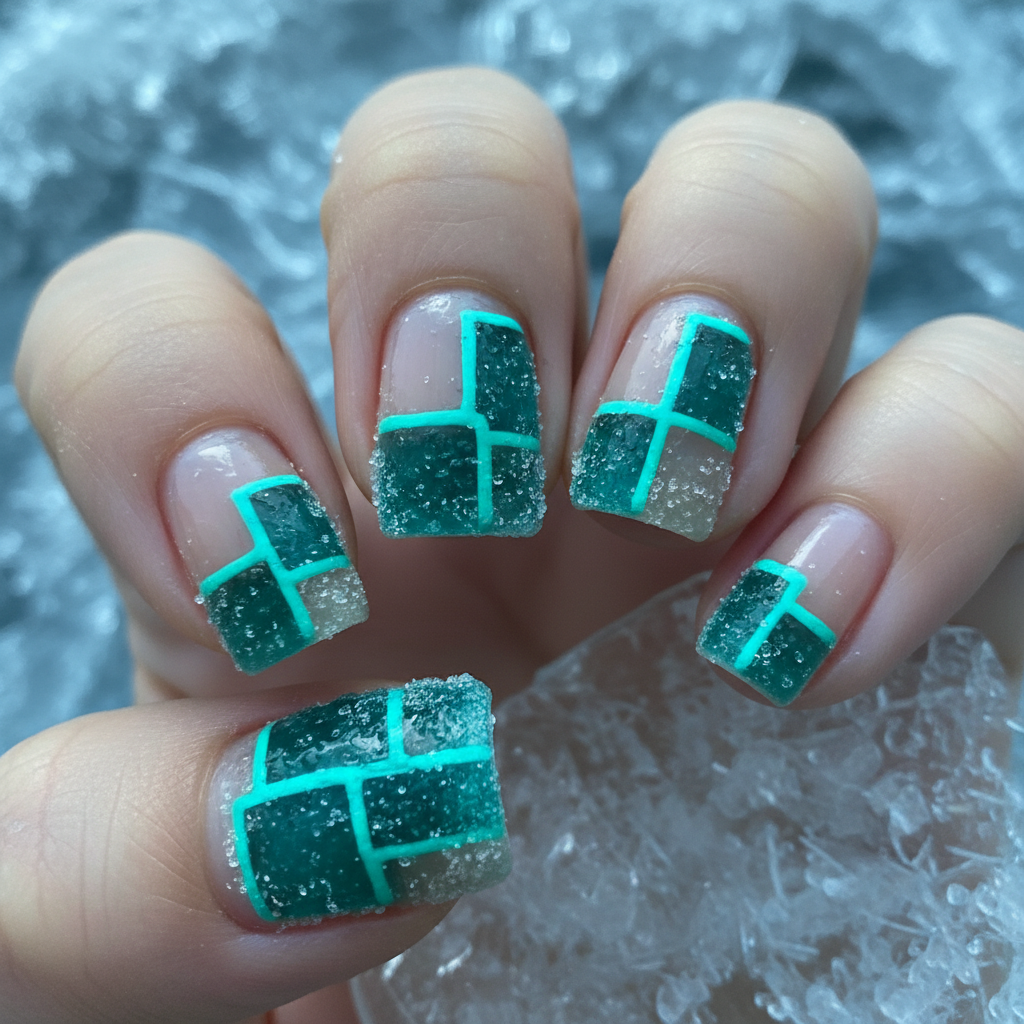 Deep Teal Neon Gummy Squares