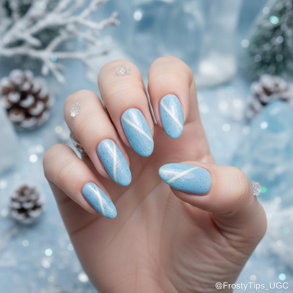 Frosty Blue Winter Cat-Eye