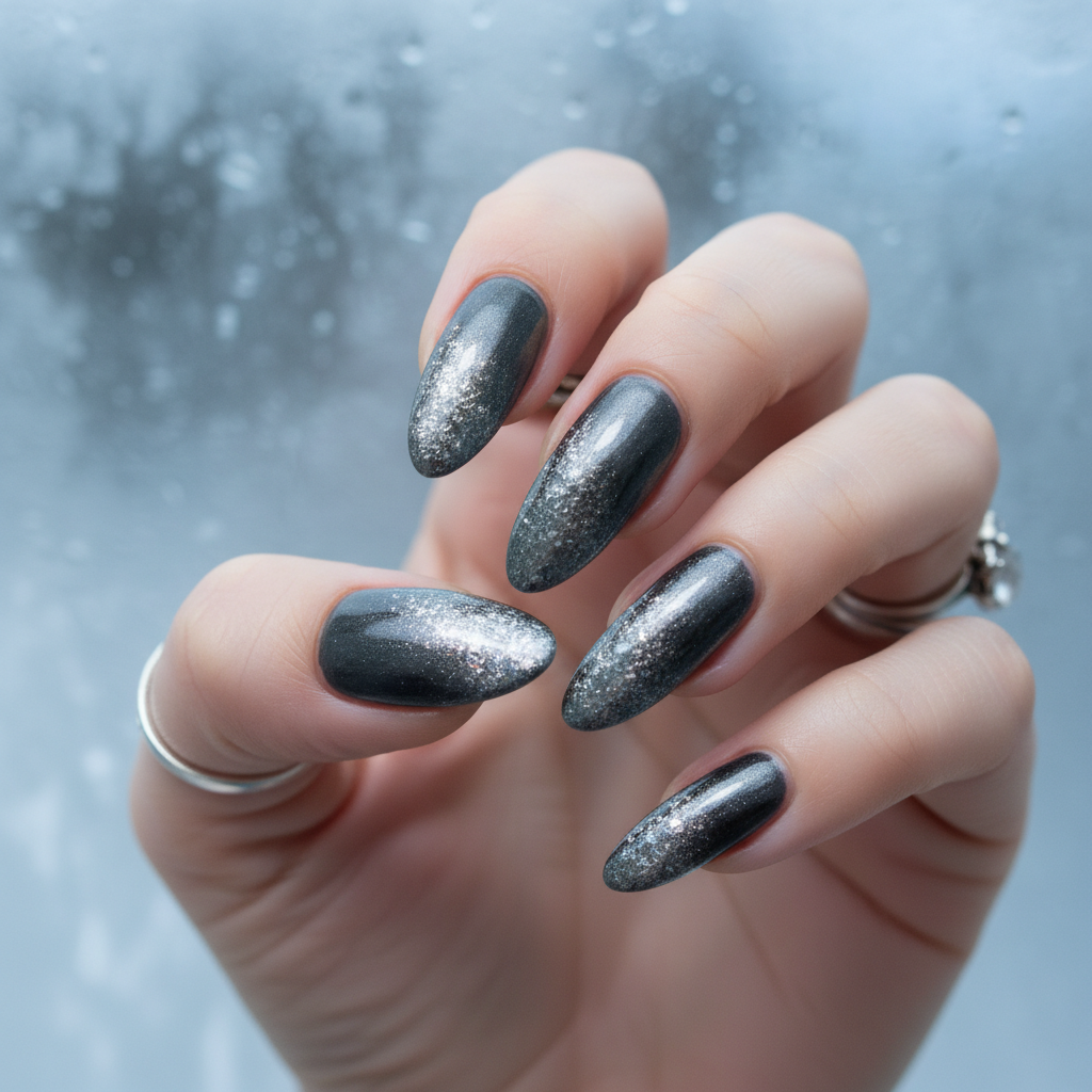 Glimmering Graphite Cat-Eye