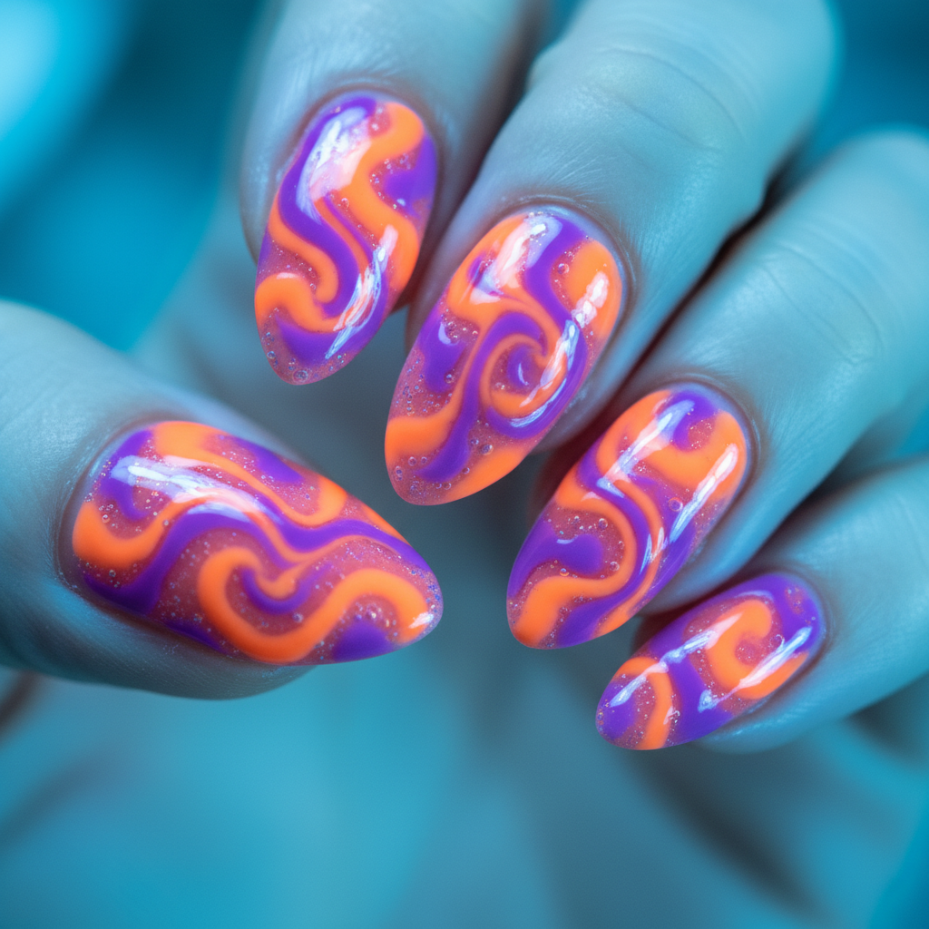 Gummy Orange & Purple Marble