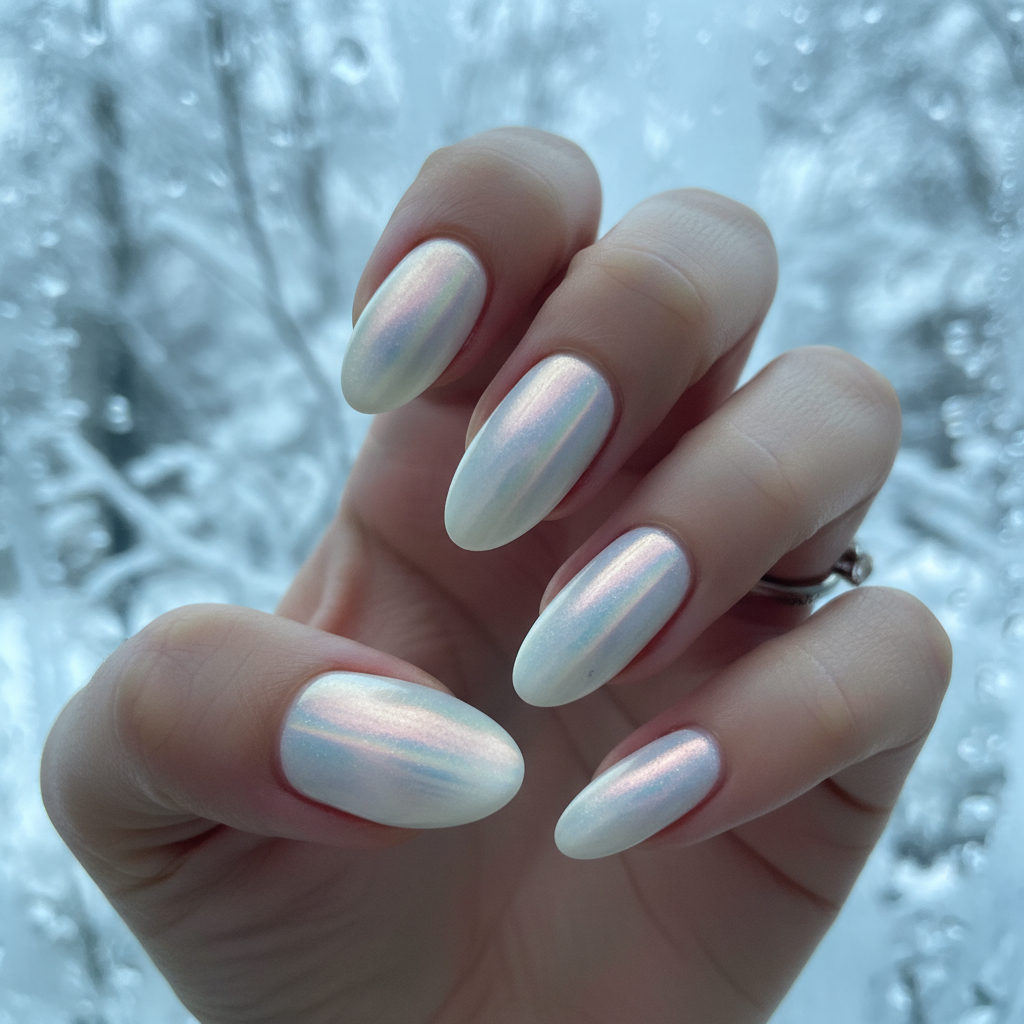 Pearl White Iridescent Cat-Eye