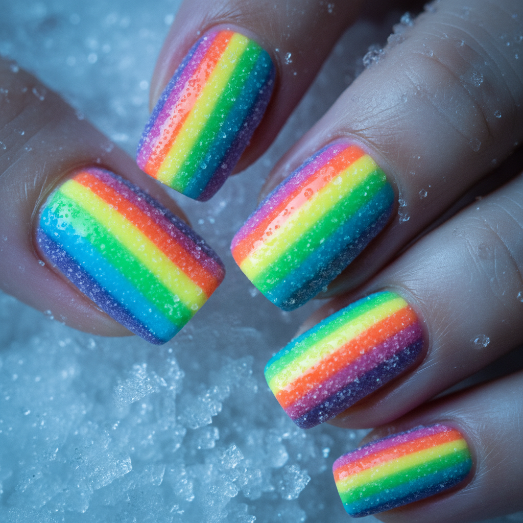 Rainbow Neon Gummy Stripes
