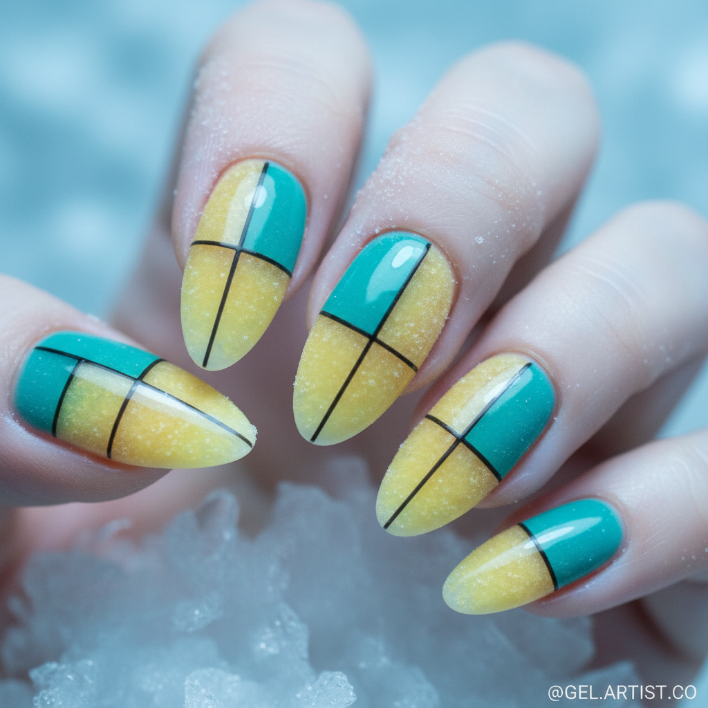 Teal & Yellow Gummy Color Block